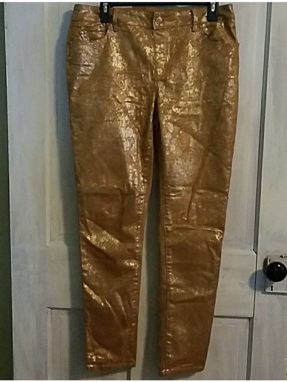 Chico's Metallic Gold Skinny Pants Size 0.5 or 6R
